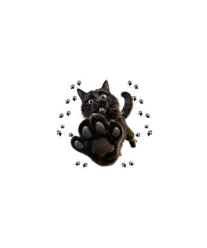 Talk to the Paw! 3D Black Cat Graphic T-Shirt (Youth)