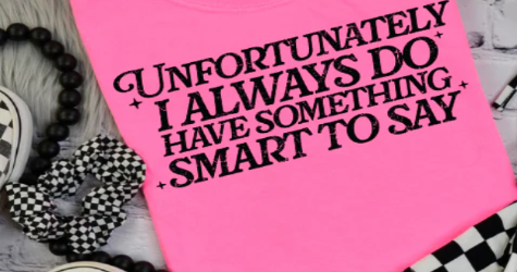 Sarcastic quote graphic tee with bold text