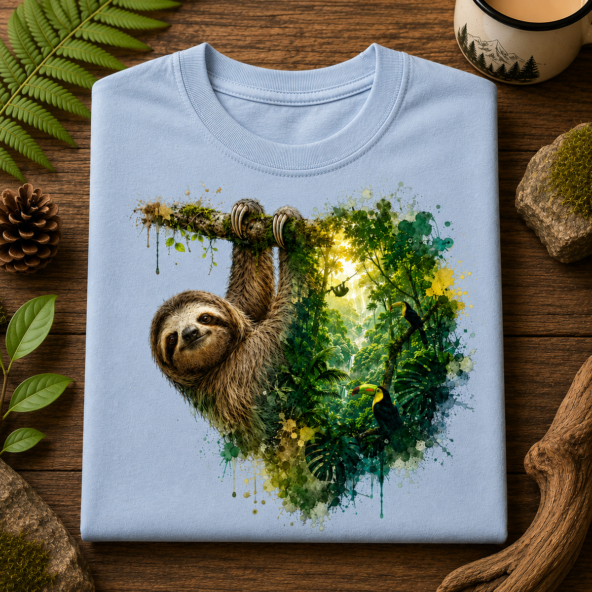 Watercolor Sloth Graphic T-Shirt