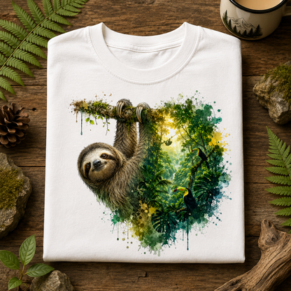 Watercolor Sloth Graphic T-Shirt
