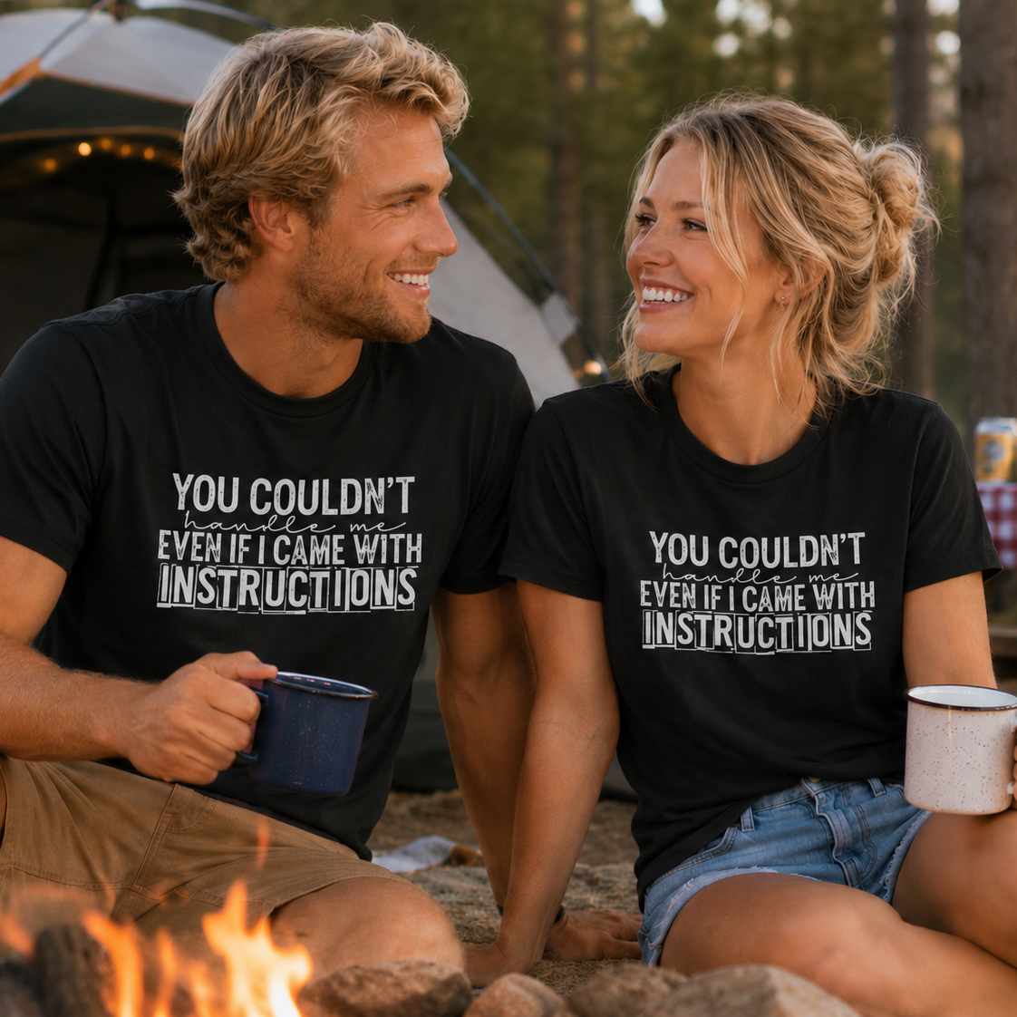 You Couldn’t Handle Me Even If I Came With Instructions black graphic t-shirt with bold quote design