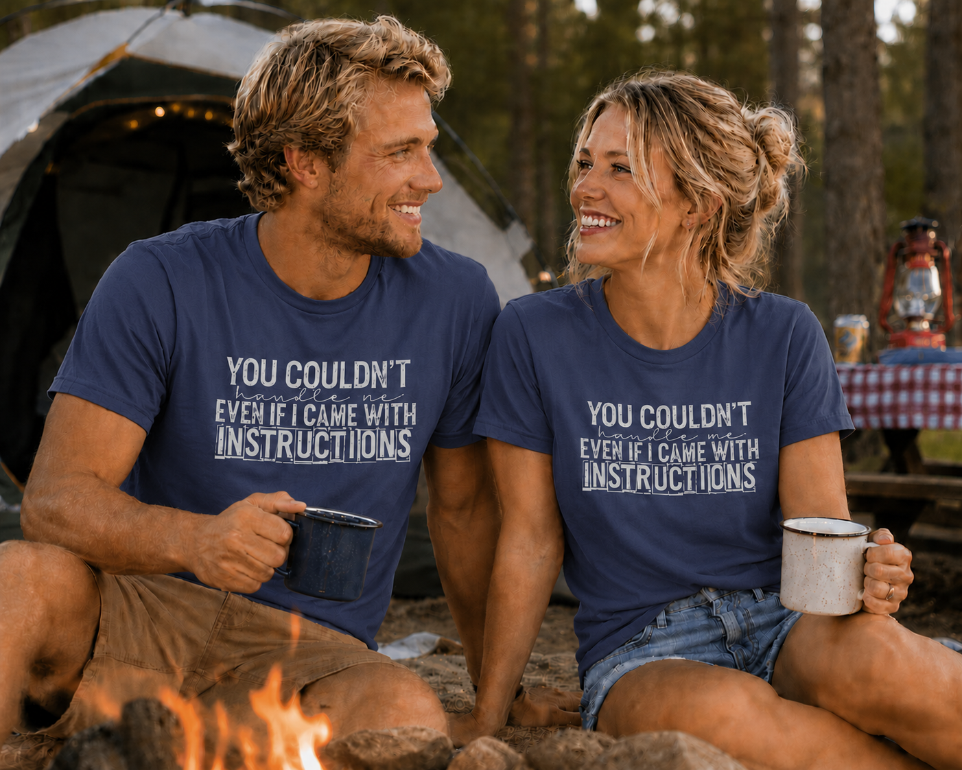 You Couldn’t Handle Me Even If I Came With Instructions purple colored graphic t-shirt with bold quote design